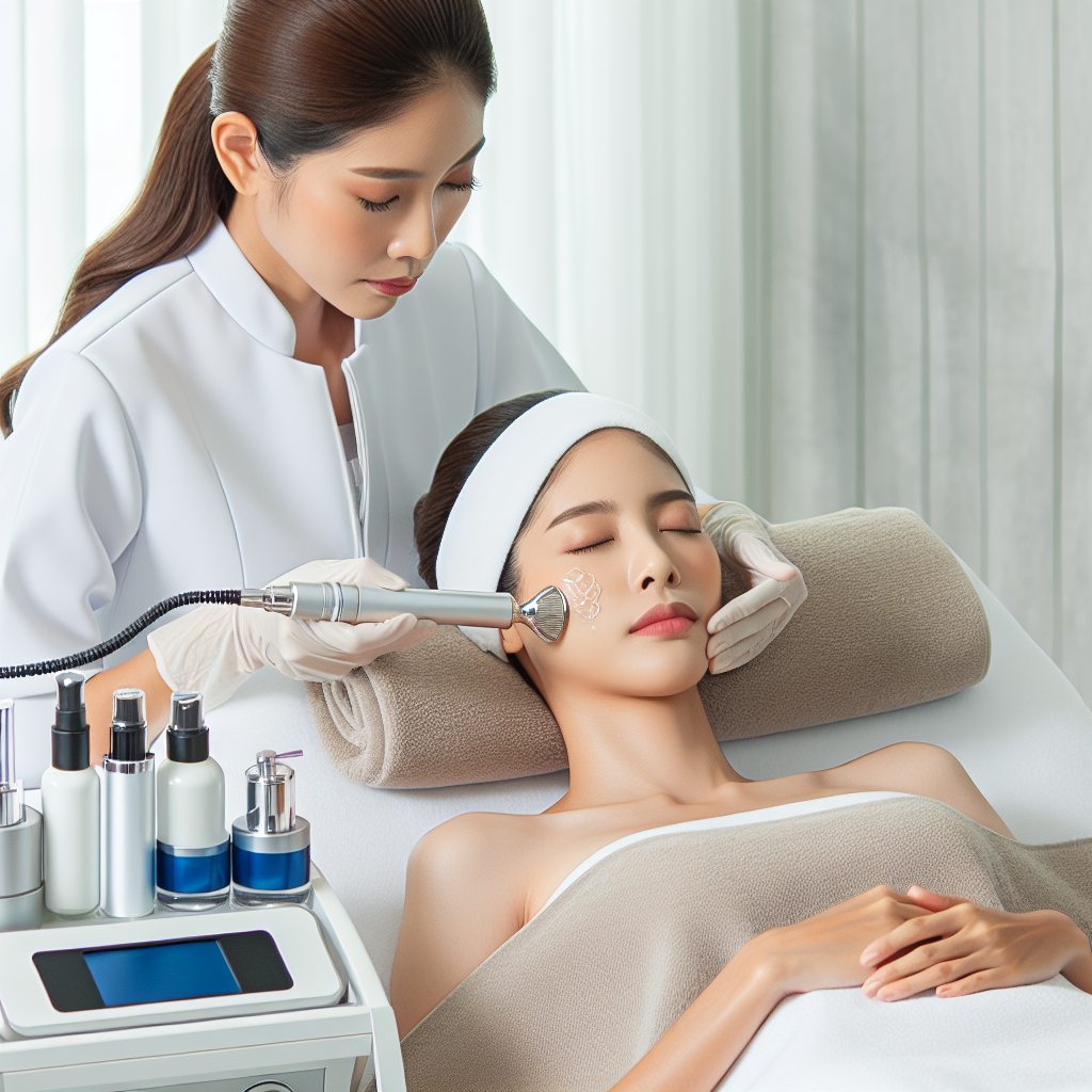 Realistic stock image of advanced facial treatment.